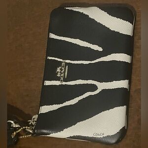 Coach Zebra Stripe Black and White Wallet